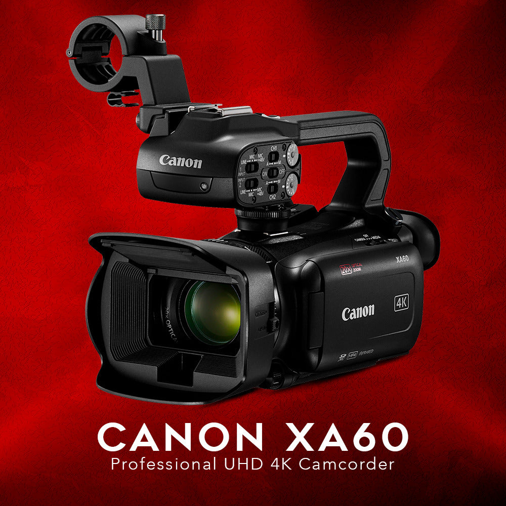 Canon XA60 Professional UHD 4K Camcorder (Black) with Battery Pack and 128GB Memory Card Bundle