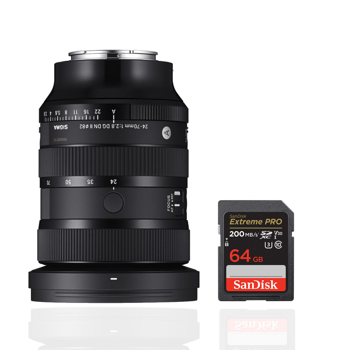 Sigma 24-70MM F2.8 DG DN II ART Lens, Sony E Mount Bundle with SanDisk 64GB SDXC UHS-I Memory Card