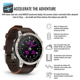 Garmin D2 Mach 1 Aviator Oxford Brown Leather Band Smartwatch with Charger Stand and Cable Bundle