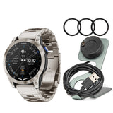 Garmin D2 Mach 1 Smartwatch with Vented Titanium Bracelet with Charger Stand and USB Cable Bundle