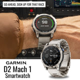 Garmin D2 Mach 1 Smartwatch with Vented Titanium Bracelet with Charger Stand and USB Cable Bundle