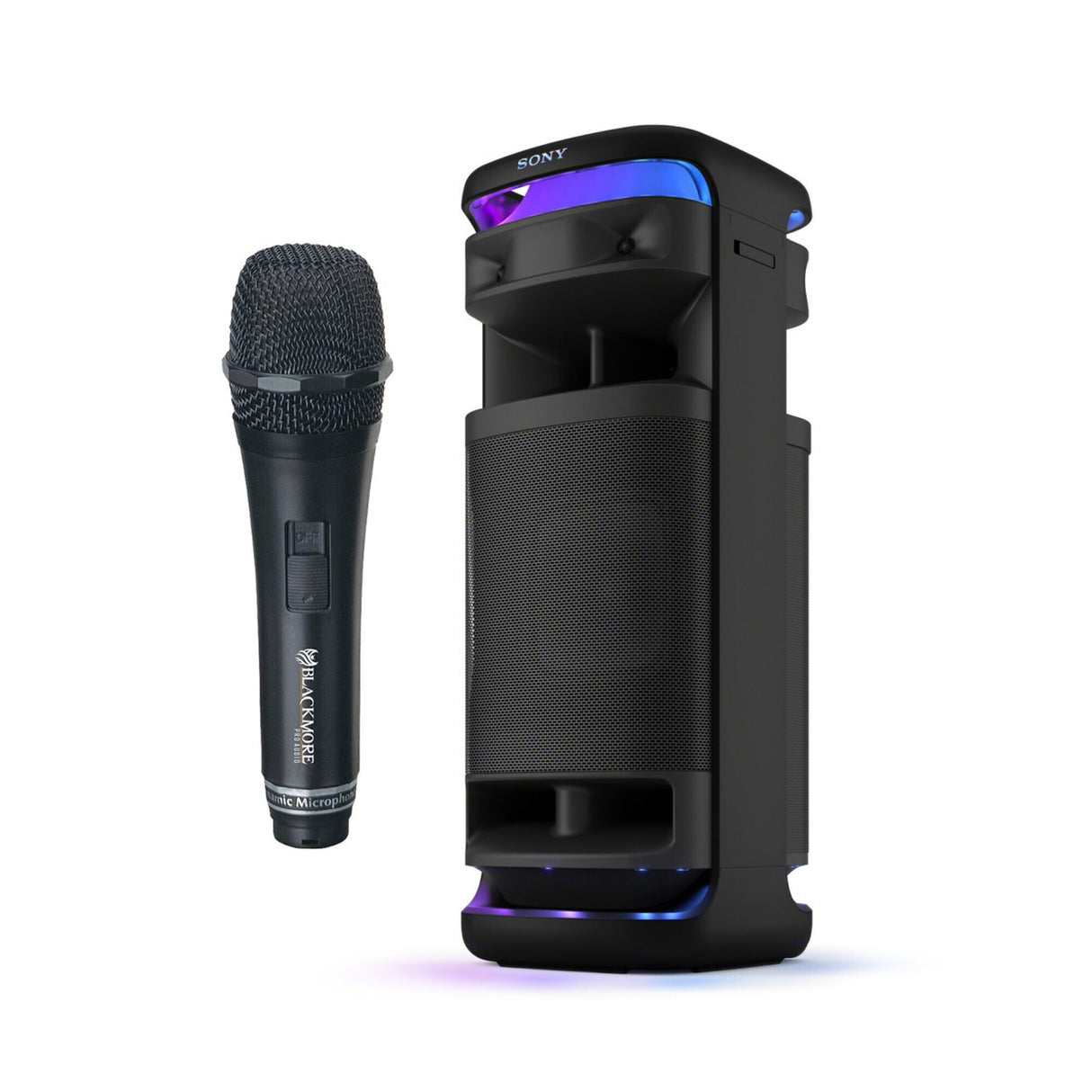 Sony ULT TOWER 10 Party Speaker (Black) with Wired Unidirectional Dynamic Microphone Bundle