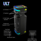 Sony SRSULT1000 ULT TOWER 10 Party Speaker (Black, 2-Pack) with Microphone (Black, 2-Pack) Bundle
