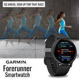 Garmin Forerunner 165 GPS Running Smartwatch (Black and Slate Gray) with Screen Protector Bundle