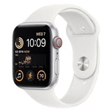 Apple Watch SE (2nd Gen) GPS + Cellular 40mm Silver Aluminum Case with White Band (Certified Refurbished)
