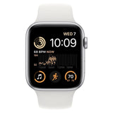 Apple Watch SE (2nd Gen) GPS + Cellular 40mm Silver Aluminum Case with White Band (Certified Refurbished)