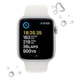 Apple Watch SE (2nd Gen) GPS + Cellular 40mm Silver Aluminum Case with White Band (Certified Refurbished)