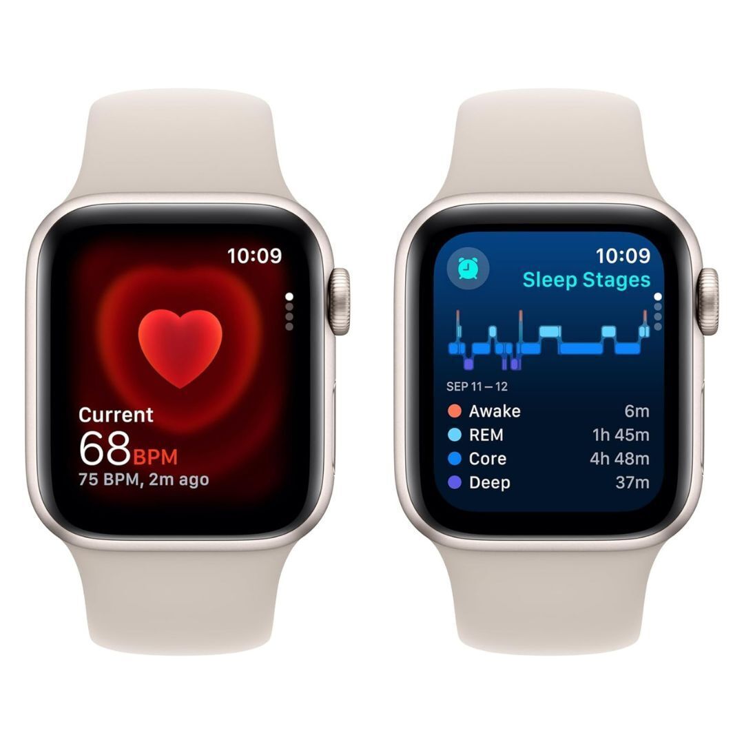 Apple Watch SE 2nd Gen GPS-Cellular 40mm Starlight Aluminum Case S-M Starlight Band (Refurbished)