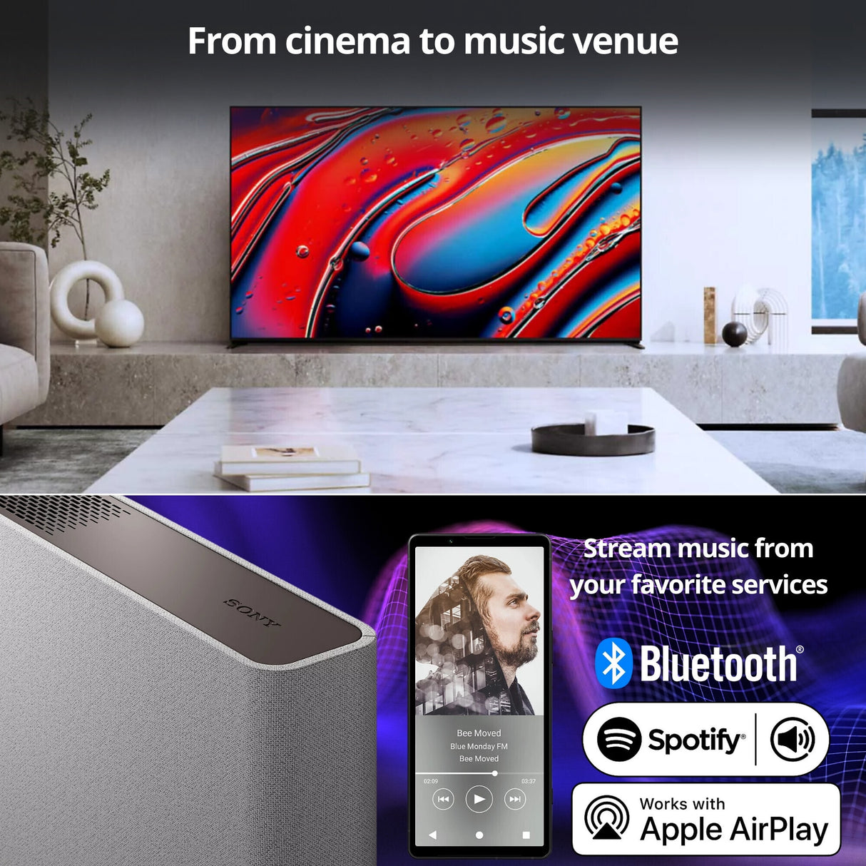 Sony BRAVIA Theater Quad Home Theater Surround Sound System with 4 Wireless Speakers (Gray) Bundle