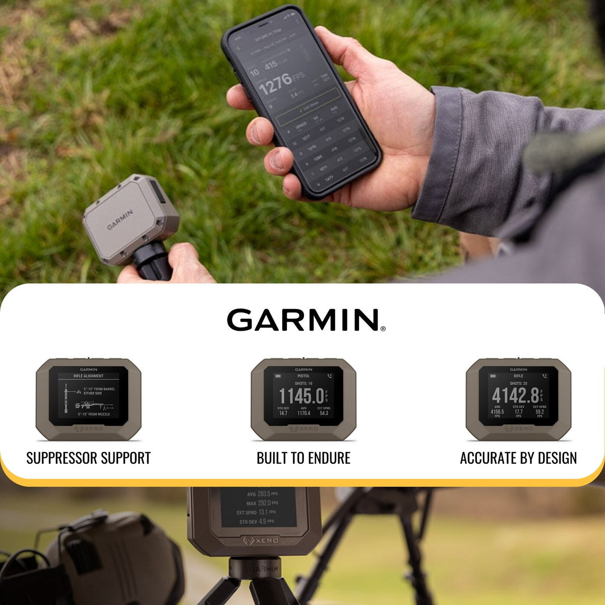 Garmin Xero C1 Pro Chronograph with 59-Inch Tripod Stand With Bag bundle