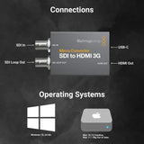 Blackmagic Design Micro Converter SDI to HDMI 3G and Cable with 6-Feet Coaxial Cable (2-Pack) Bundle
