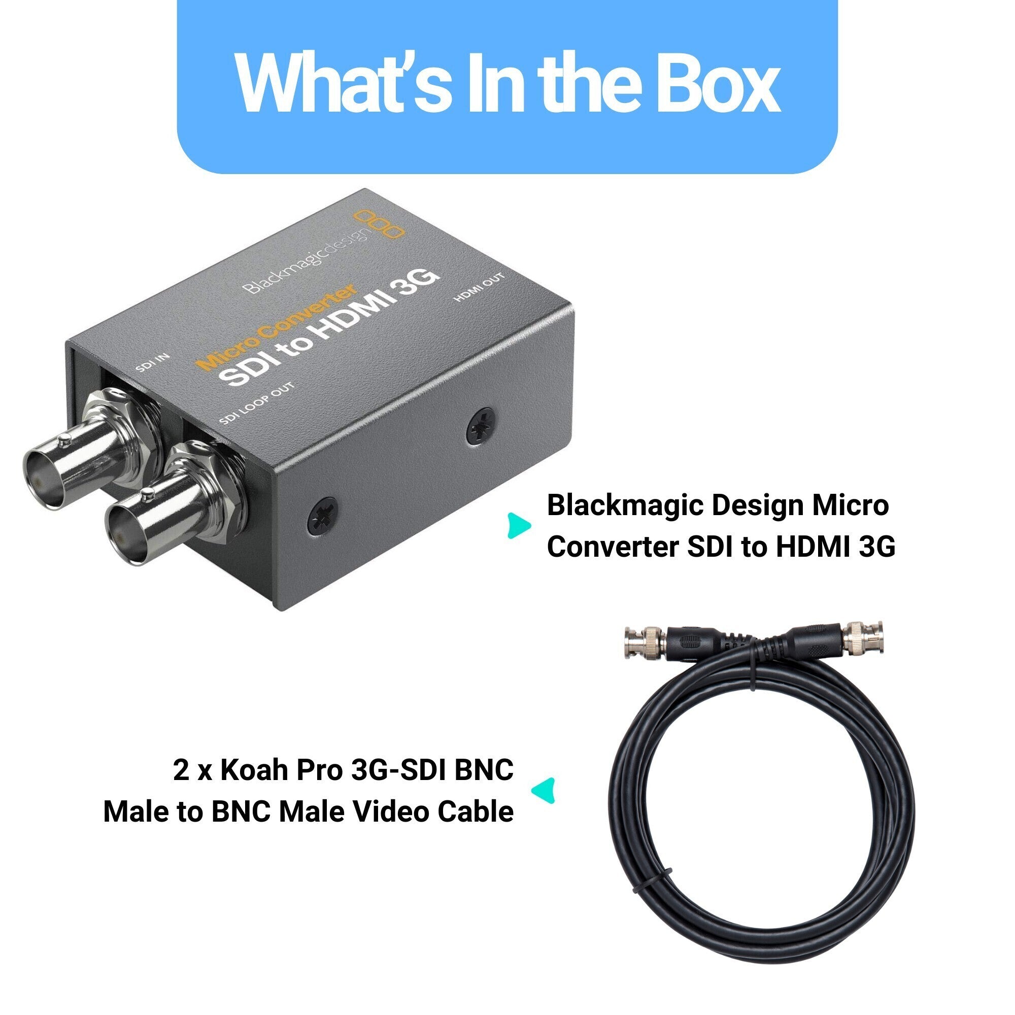 Blackmagic Design Micro Converter SDI to HDMI 3G and Cable with 6