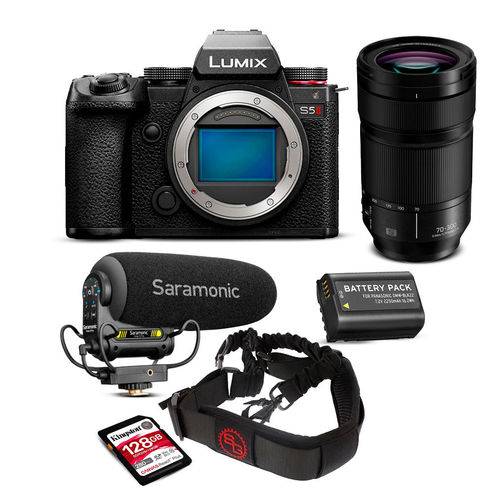 Panasonic LUMIX S5II Hybrid Full Frame Mirrorless Camera Body and Panasonic L Mount Lens Bundle