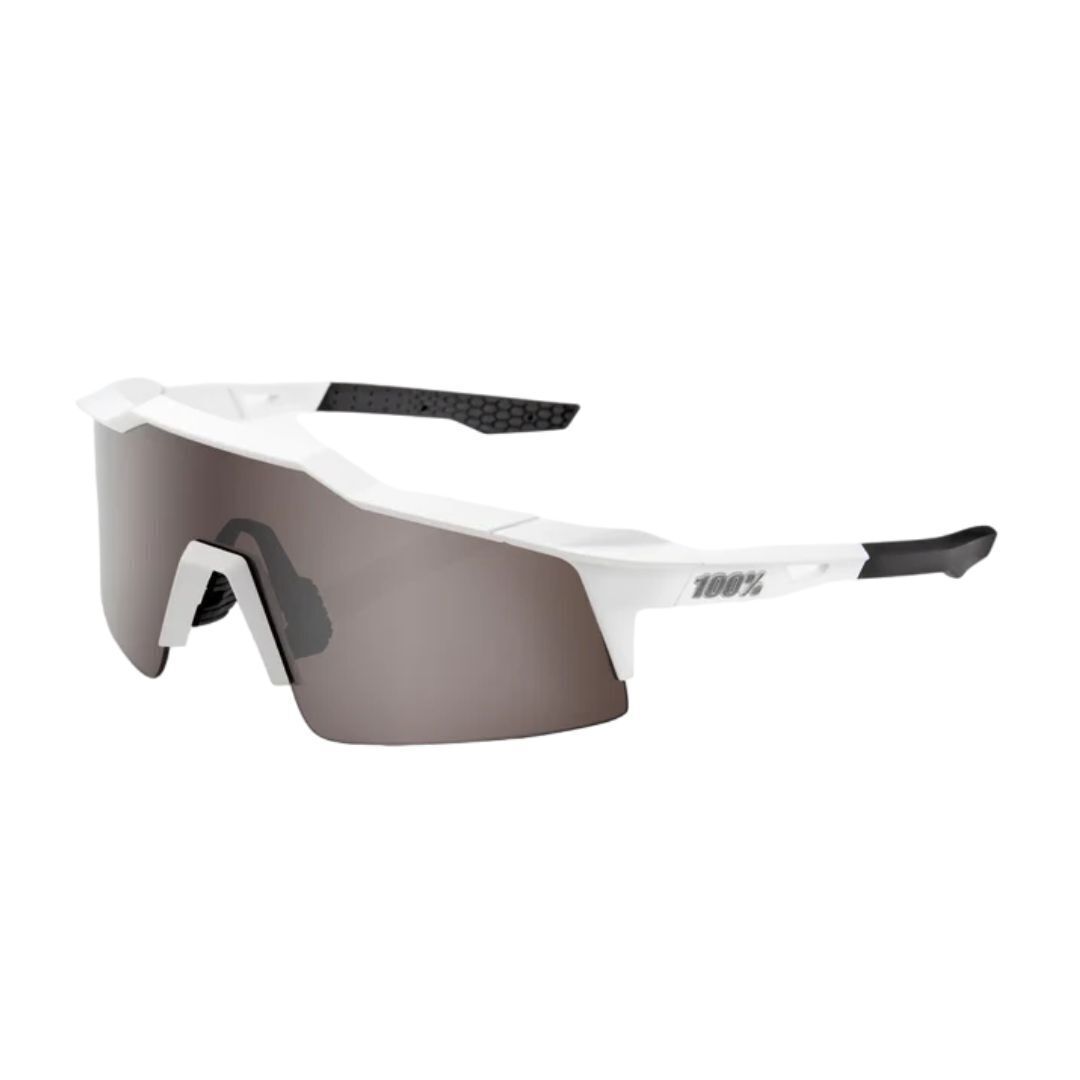 100% Speedcraft SL Sunglasses Matte White HiPER Silver Lens (Open Box)