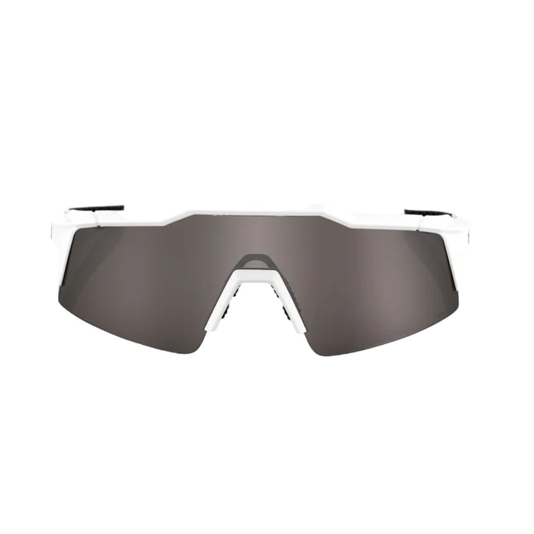 100% Speedcraft SL Sunglasses Matte White HiPER Silver Lens (Open Box)