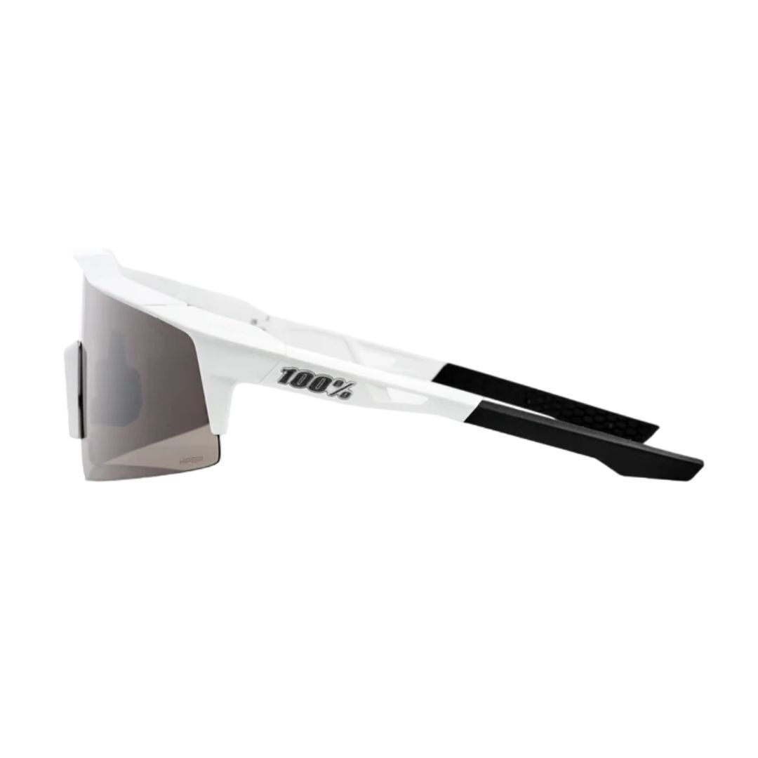 100% Speedcraft SL Sunglasses Matte White HiPER Silver Lens (Open Box)