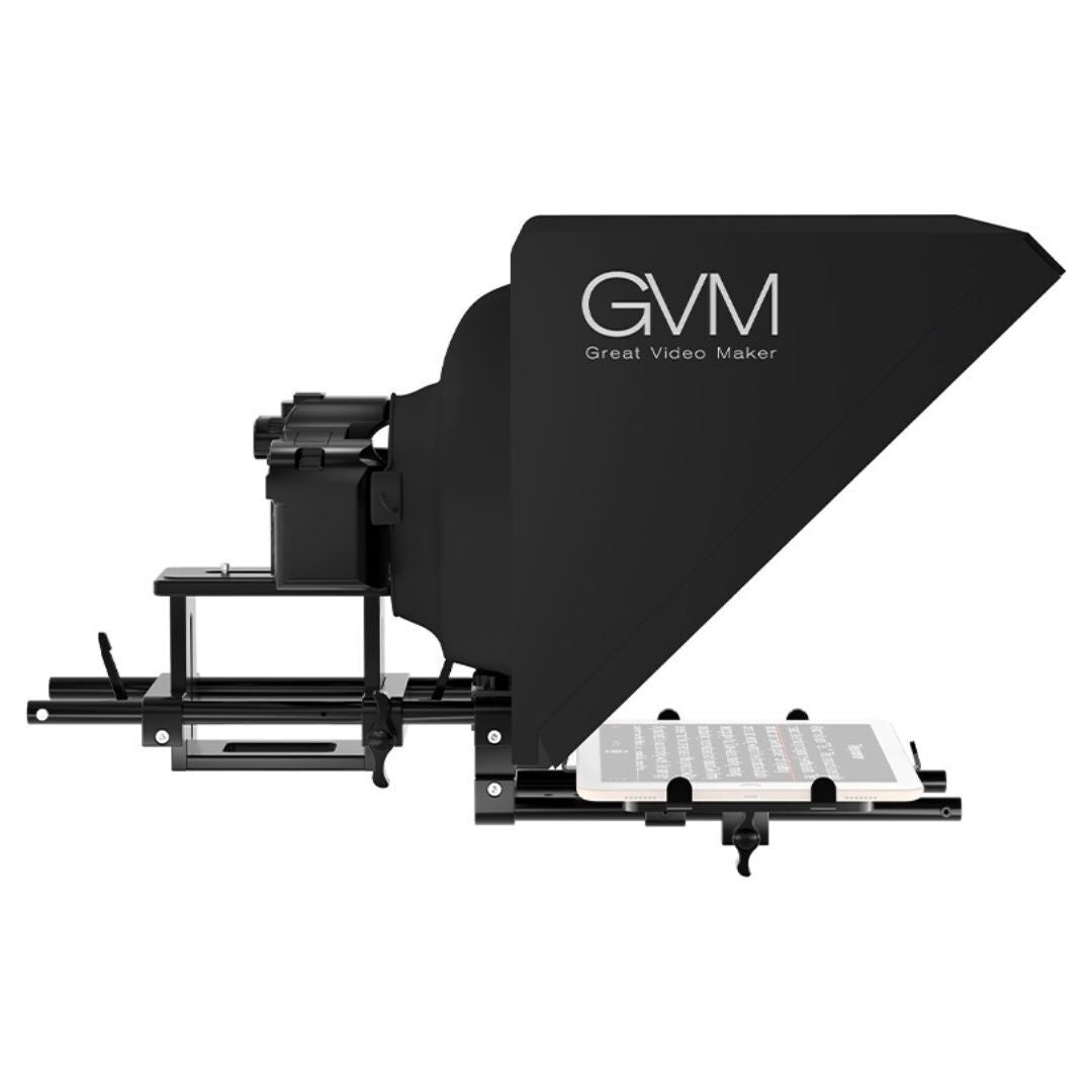 GVM Teleprompter for Tablets and Smartphones with IPad Bracket, Bluetooth Remote and App
