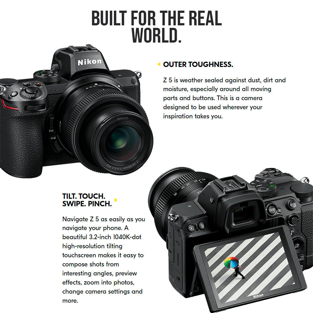 Nikon Z 5 FX-format Mirrorless Camera Body with Nikon NIKKOR Z 24-70mm f/4 S Lens Bundle