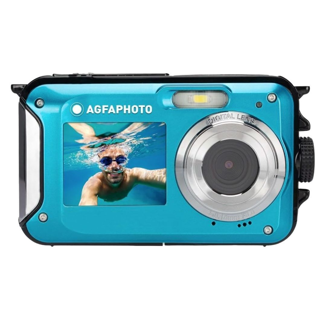 AGFAPhoto WP8000 24MP Waterproof Digital Camera with 3x Optical Zoom and Full-Frame Sensor (Blue)