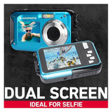 AGFAPhoto WP8000 24MP Waterproof Digital Camera with 3x Optical Zoom and Full-Frame Sensor (Blue)