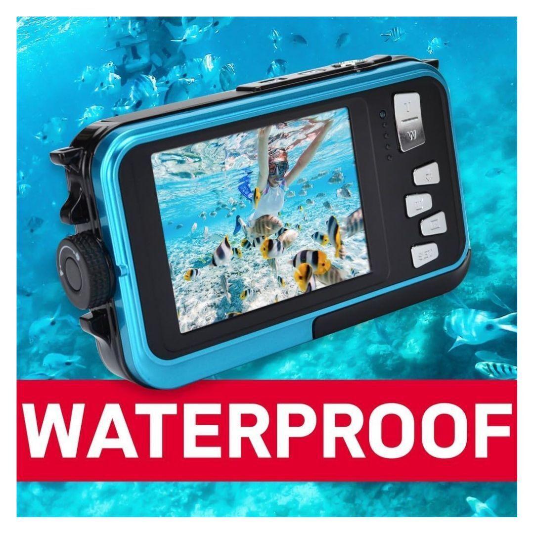 AGFAPhoto WP8000 24MP Waterproof Digital Camera with 3x Optical Zoom and Full-Frame Sensor (Blue)
