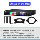 Blackmagic Design ATEM 1 M/E Constellation 4K Live Production Switcher with Power Cord Bundle