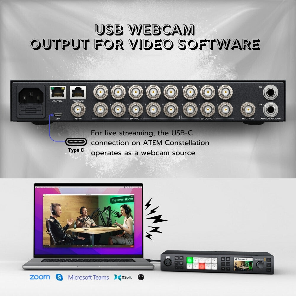 Blackmagic Design ATEM 1 M and E Constellation 4K Live Production Switcher with Cable Bundle