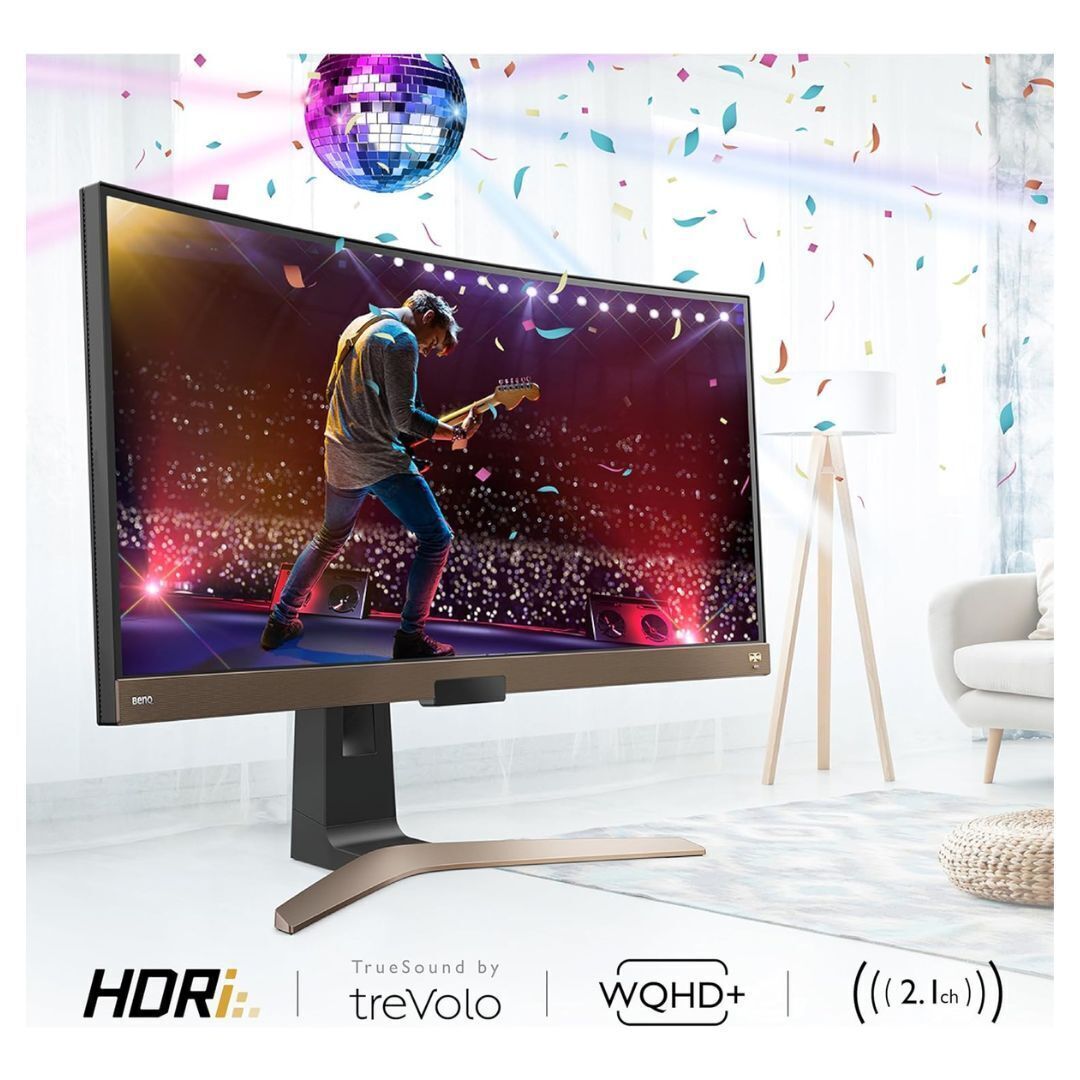 BenQ EW3880R 38-Inch WQHD Plus HDRi IPS Curved Ultrawide Monitor with 2.1-Channel Speaker System