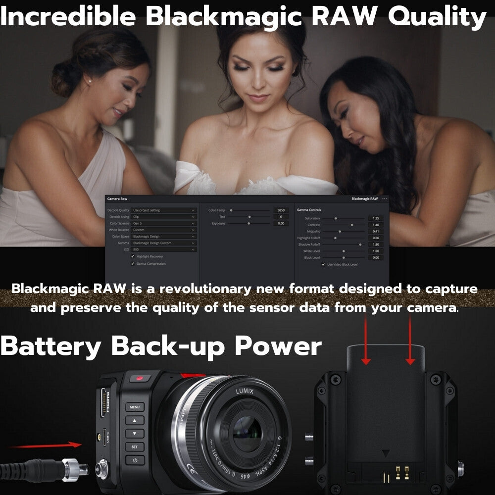 Blackmagic Design Micro Studio Camera 4K G2 with Lens and Battery for Canon EOS 5D Mark II Bundle