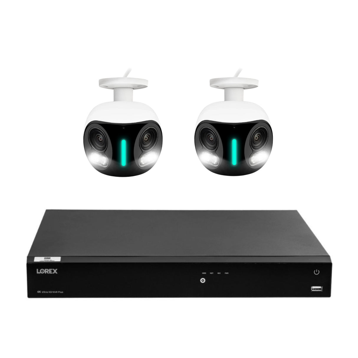 Lorex 4K 16 Camera Capable (Wired or Fusion Wi-Fi) 4TB NVR with Four Lorex 4K Security Camera Bundle