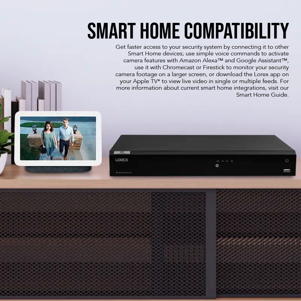 Lorex 4K 16 Camera Capable (Wired or Fusion Wi-Fi) 4TB NVR with Four Bullet Security Camera Bundle