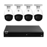 Lorex 4K 16 Camera Capable (Wired or Fusion Wi-Fi) 4TB NVR with Four Bullet Security Camera Bundle