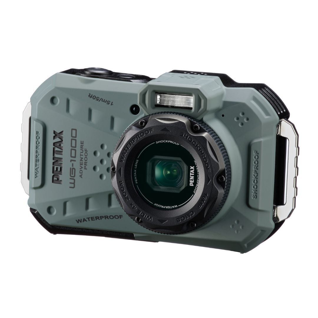 Pentax WG-1000 All-Weather Compact Camera with 4x Optical Zoom and 20 Color Modes (Olive)