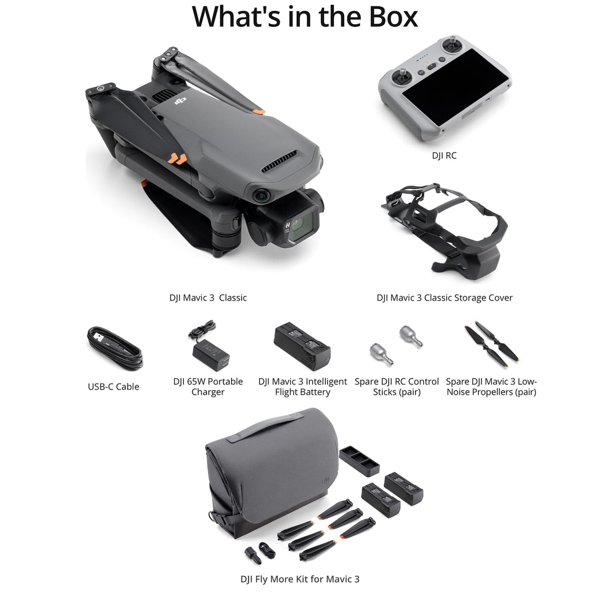 DJI Mavic 3 Classic Camera Drone with DJI RC Remote and DJI Fly More Kit for Mavic 3\