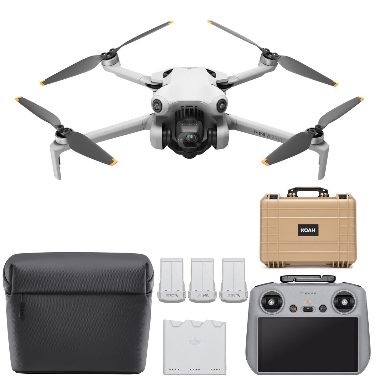 DJI Mini 4 Pro Fly More Combo (DJI RC 2) (GL) with Weatherproof Hard Case with Customizable Foam