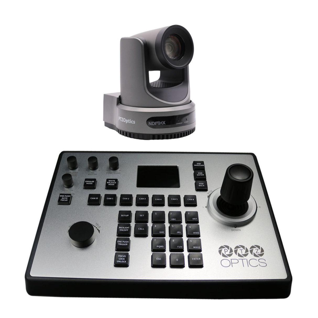 PTZOptics Move SE 30x 1080p Full HD Advanced PTZ Auto-Tracking Pan Tilt Zoom Camera (Gray) Bundle