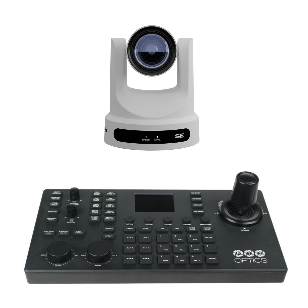 PTZOptics Move SE 30x 1080p Full HD Advanced PTZ Auto-Tracking Pan Tilt Zoom Camera (White) Bundle