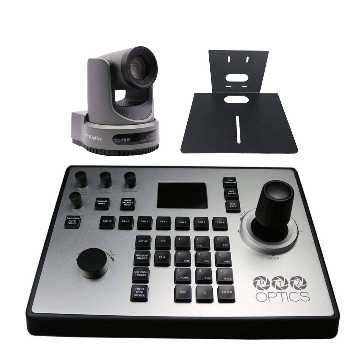 PTZOptics Move SE 30x 1080p Full HD Advanced PTZ Auto-Tracking Pan Tilt Zoom Camera (Gray) Bundle