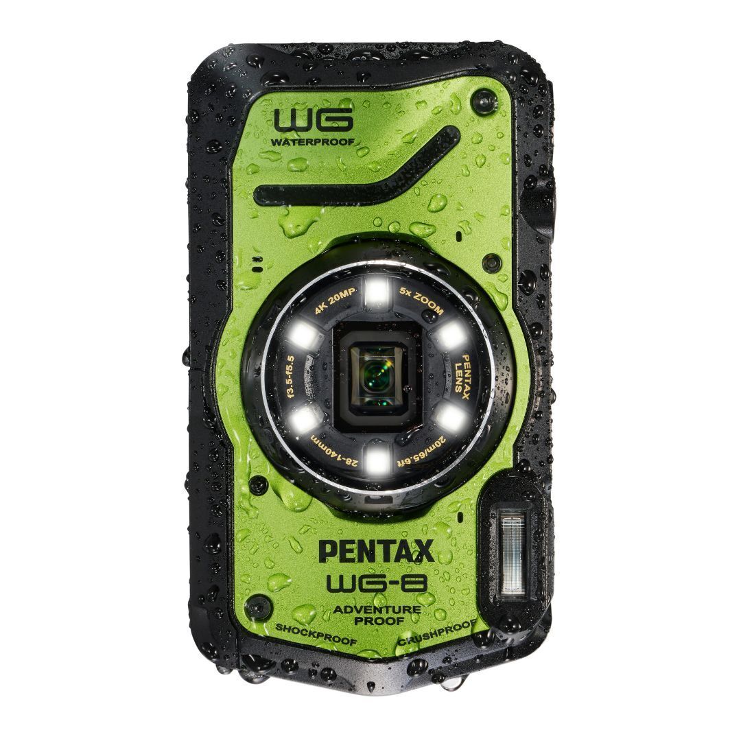 Pentax WG-8 All-Weather Camera with Heavy-Duty Construction and 5x Optical Zoom Lens (Green)