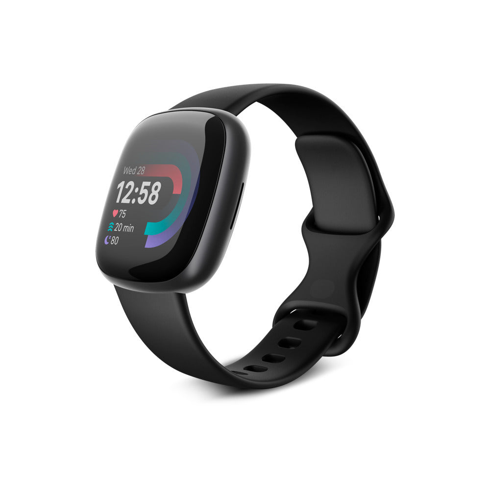 Fitbit Versa 4 Thin Lightweight Aluminum Fitness Smartwatch with Color Touchscreen (Black Graphite)