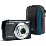 Agfa Photo DC8200 Compact Digital Camera (Black) with Camera Case (Black and Galaxy Blue) Bundle