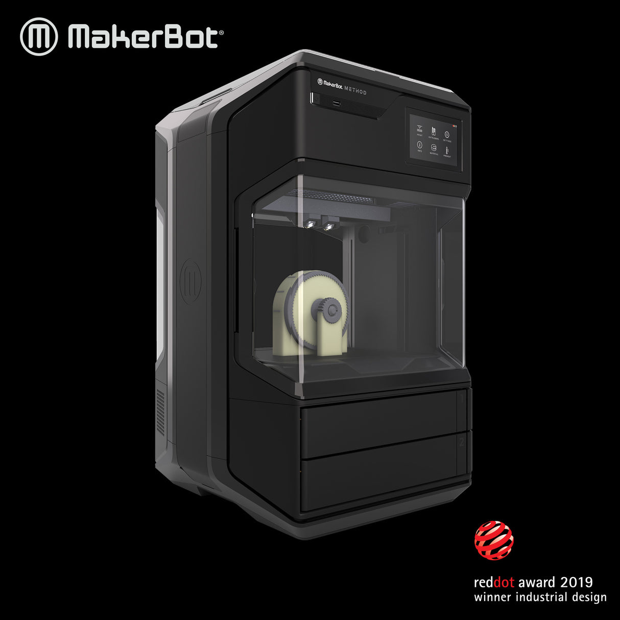MakerBot Method 3D Printer with 5-Inch Touchscreen, Heated Chamber, and Wi-Fi Connectivity (Black)
