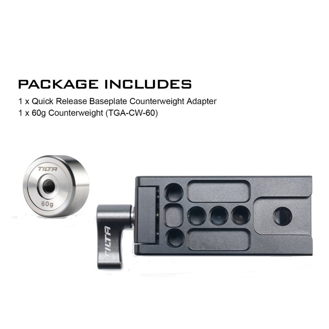 Tilta Quick Release Baseplate Counterweight Adapter with Aluminum Alloy Construction (Black)