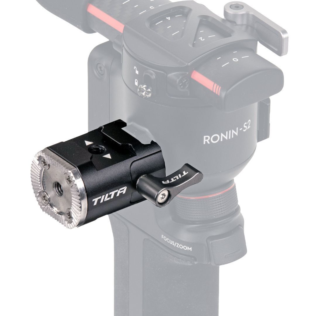 Tilta Right-Side NATO Rail to Rosette Adapter with Cold Shoe Receiver for DJI Gimbal (Black)