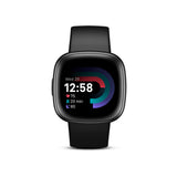 Fitbit Versa 4 Thin Lightweight Aluminum Fitness Smartwatch with Color Touchscreen (Black Graphite)