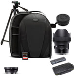 Sigma 14mm f/1.8 DG HSM ART Lens for Sony DSLR Cameras with 11 Lens Mount Converter Bundle
