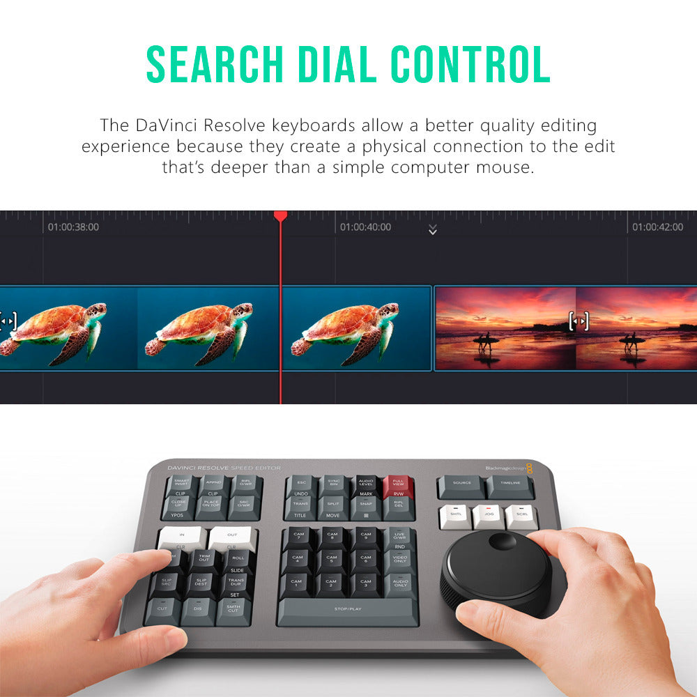 Blackmagic Design DaVinci Resolve Speed Editor with Cable and Focus Camera Ties (10-Pack) Bundle