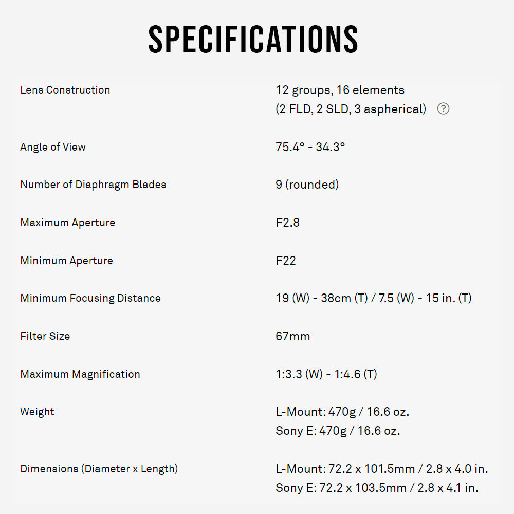 Sigma 28-70mm f/2.8 DG DN Contemporary Lens for L Mount with USB 3.0 1TB Portable Hard Drive Bundle
