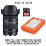 Sigma 28-70mm f/2.8 DG DN Contemporary Lens for L Mount with USB 3.0 1TB Portable Hard Drive Bundle