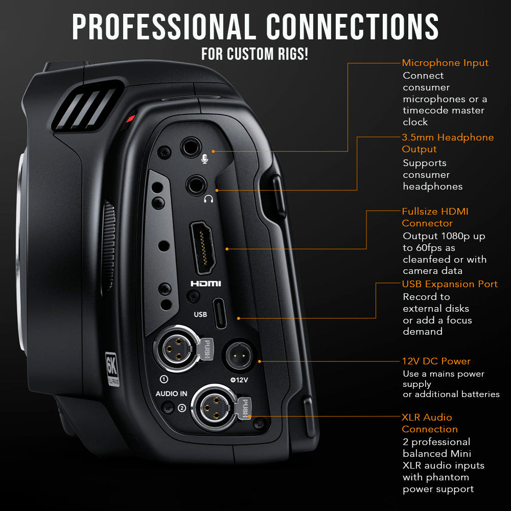 Blackmagic Design Cinema Camera 6K with 24-70mm f/2.8 DG DN Art Zoom Full Frame L-Mount Lens Bundle